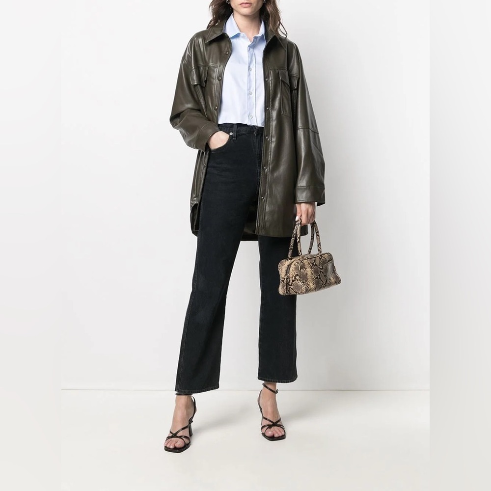 🎀APPARIS green vegan leather Riley shacket small